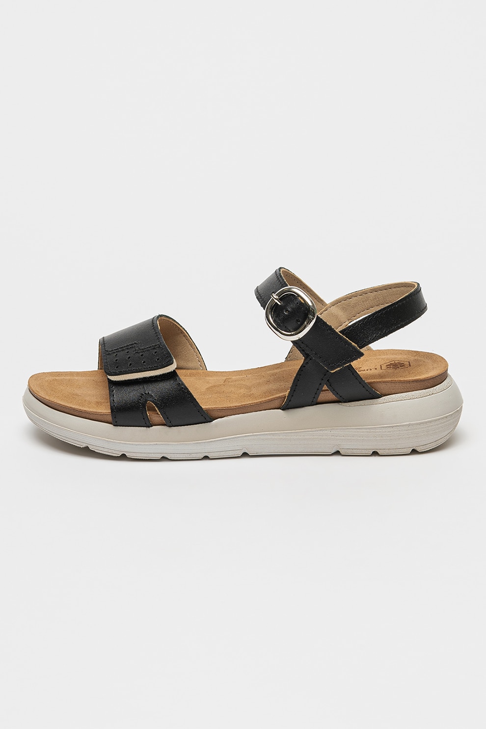 Lumberjack, Sandale de piele Dalida, Negru, Gri, 35