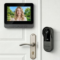 Sonerie Fara Fir/Wireless, HITTERGEM®, Sonerie Video Pentru Exterior, Captura Imagine La Apasarea Soneriei, Sonerie Electrica cu Vedere Nocturna, Bluetooth, Rezistenta La Apa IP65, Unghi Larg 170°, Autonomie Mare, Instalare Usoara