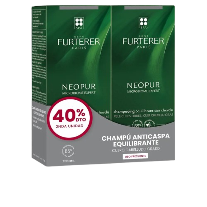 Set Sampon anti-matreata pentru scalp gras Rene Furterer NEOPUR MICROBIOME EXPERT 2 x 150 ml