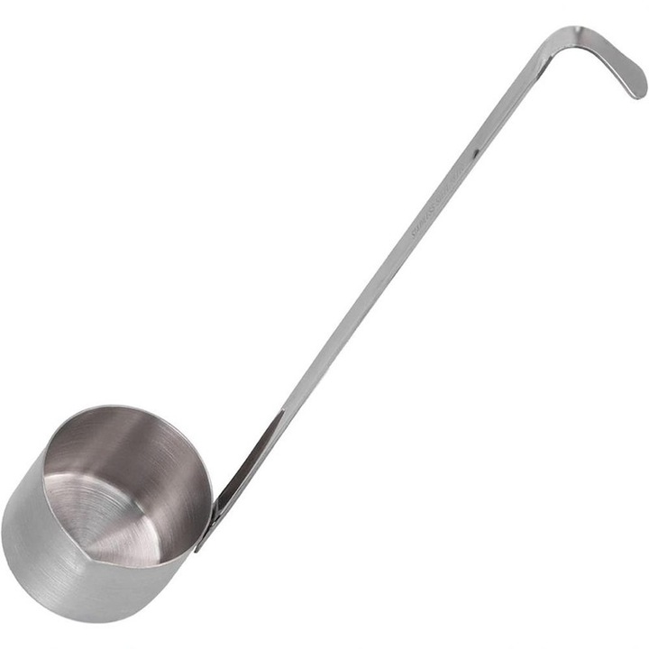 Lingura de masurat din otel inoxidabil cu carlig si maner lung, 125ml, argintiu