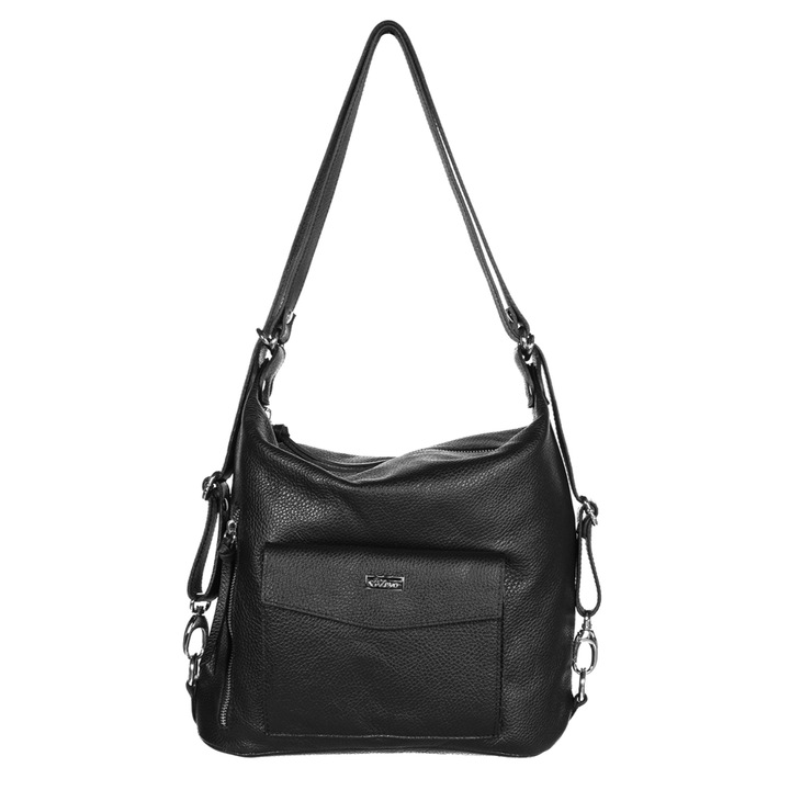 Geanta Zevo tip rucsac dama piele naturala Brandusa, Negru