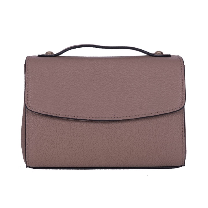 Geanta Borseta Zevo dama piele naturala texturata Carmen, Bej