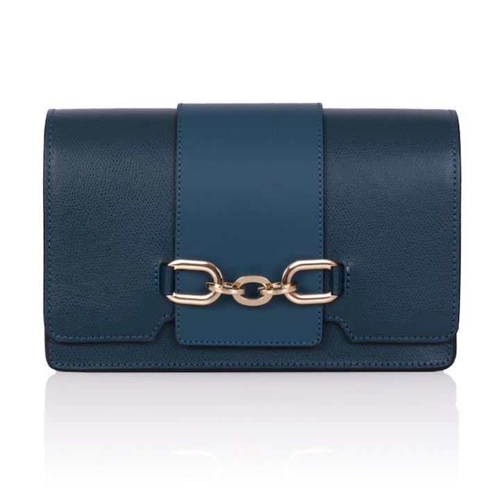 Geanta Zevo dama piele naturala tip postas detaliu lant Carolina