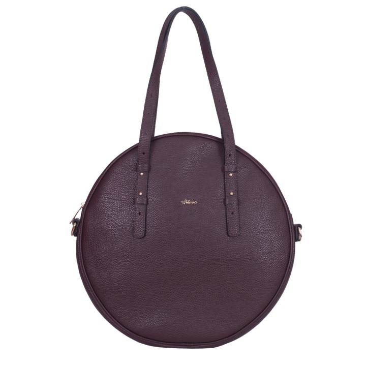 Geanta Zevo shopper dama piele naturala forma cerc Malvina