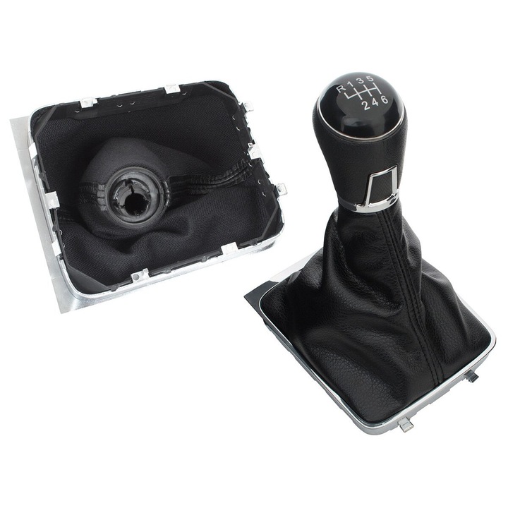 Nuca schimbator de viteze cu manson si rama MODECAR, pentru Volkswagen Passat B6/B7/CC, 6 viteze, negru