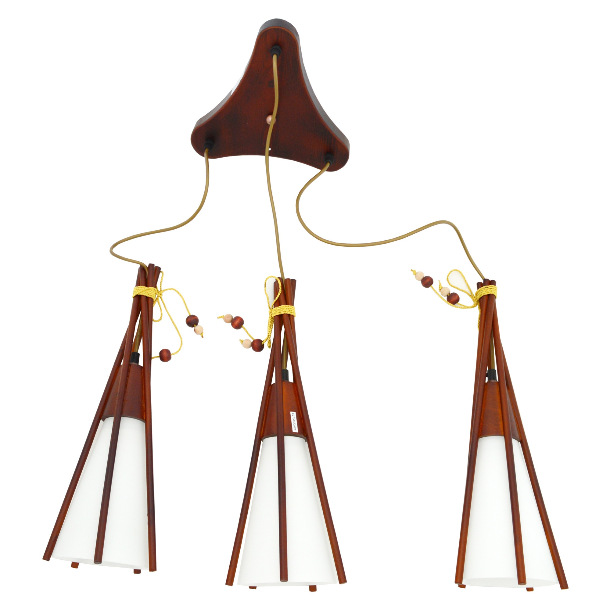 Lustra Indiana Lemn Triunghi 3X60W E27