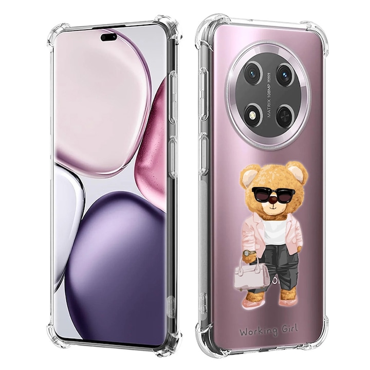 Противоударен калъф за honor magic7 lite / x9c, airbag pro, изчистено, working girl
