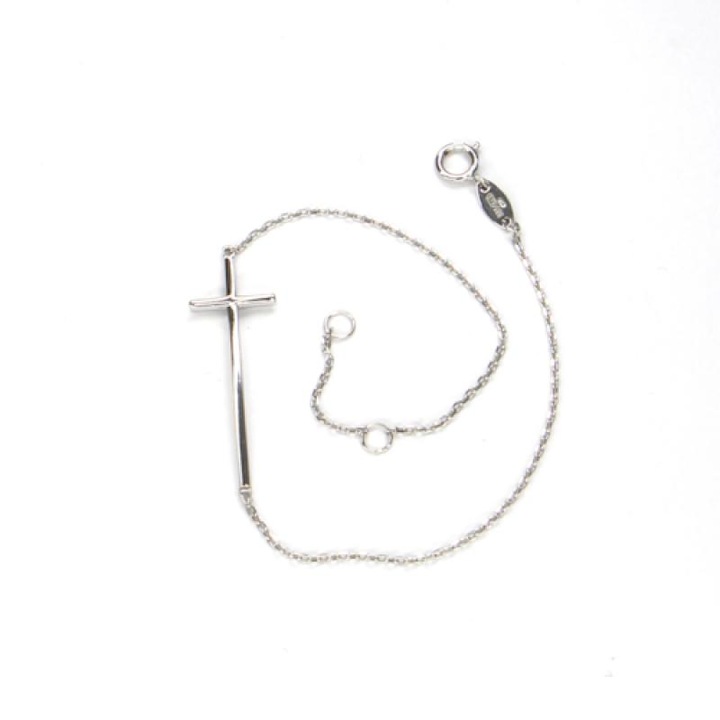 Bratara din aur alb 585 Pattic, 1,30 gr, 17x19cm, cu crucisor