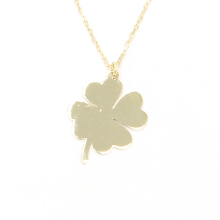 Colier din aur cu pandantiv patru foi, Pattic, 42-45 cm