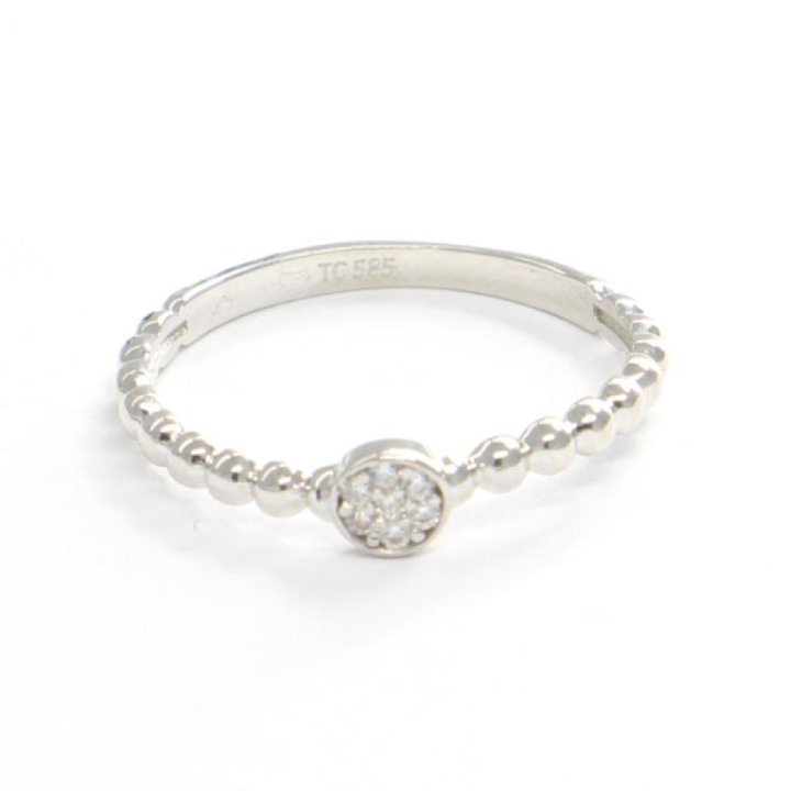 Inel din aur alb Pattic, 1,25 g, cu zirconii, dimensiune 54