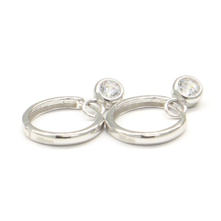 Cercei din aur alb Pattic cu privesc, 1,45 g, 0,8 mm