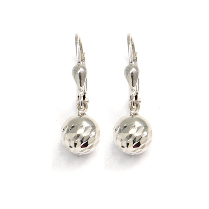 Cercei din aur, Pattic, 2,10 gr, finisaj lucios, aur 585, stil disco