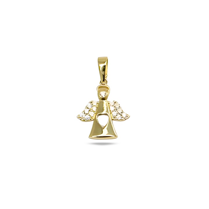 Pandantiv aur 14k Pattic, 20mm, cu zirconii, 1,00g