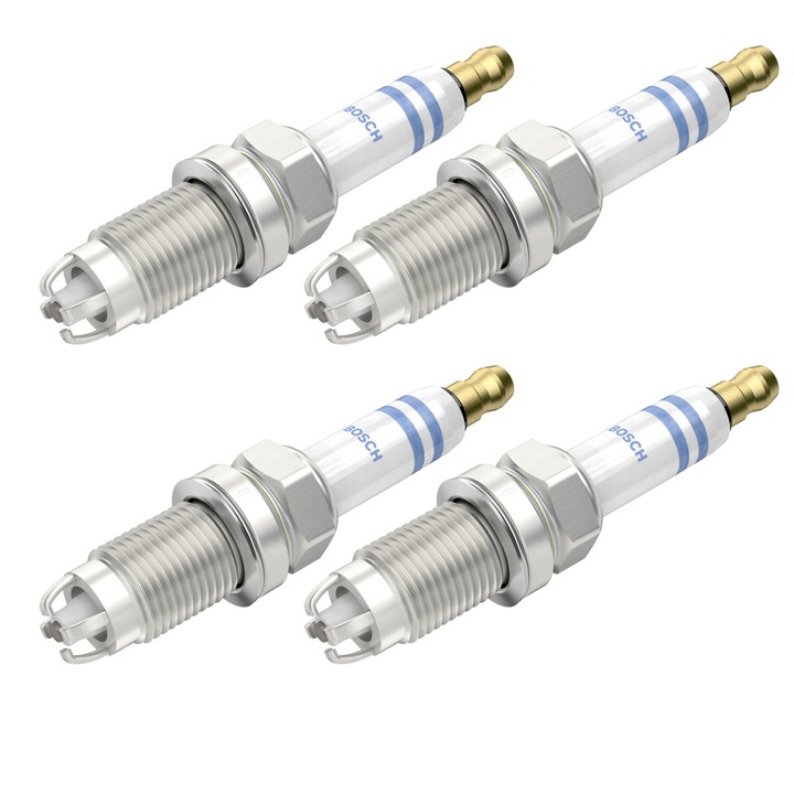 Set 4 bujii scanteie Bosch pentru Audi A2, A3, Skoda Octavia, VW Bora, EOS, Golf, Jetta, Passat, Polo, Touran