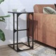 Помощна маса с прозрачно стъкло vidaXL, 40x30x61, 5 см, Стомана, 3.63 Kg