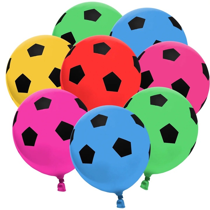 Baloane latex colorate, Minge Fotbal, 30 cm