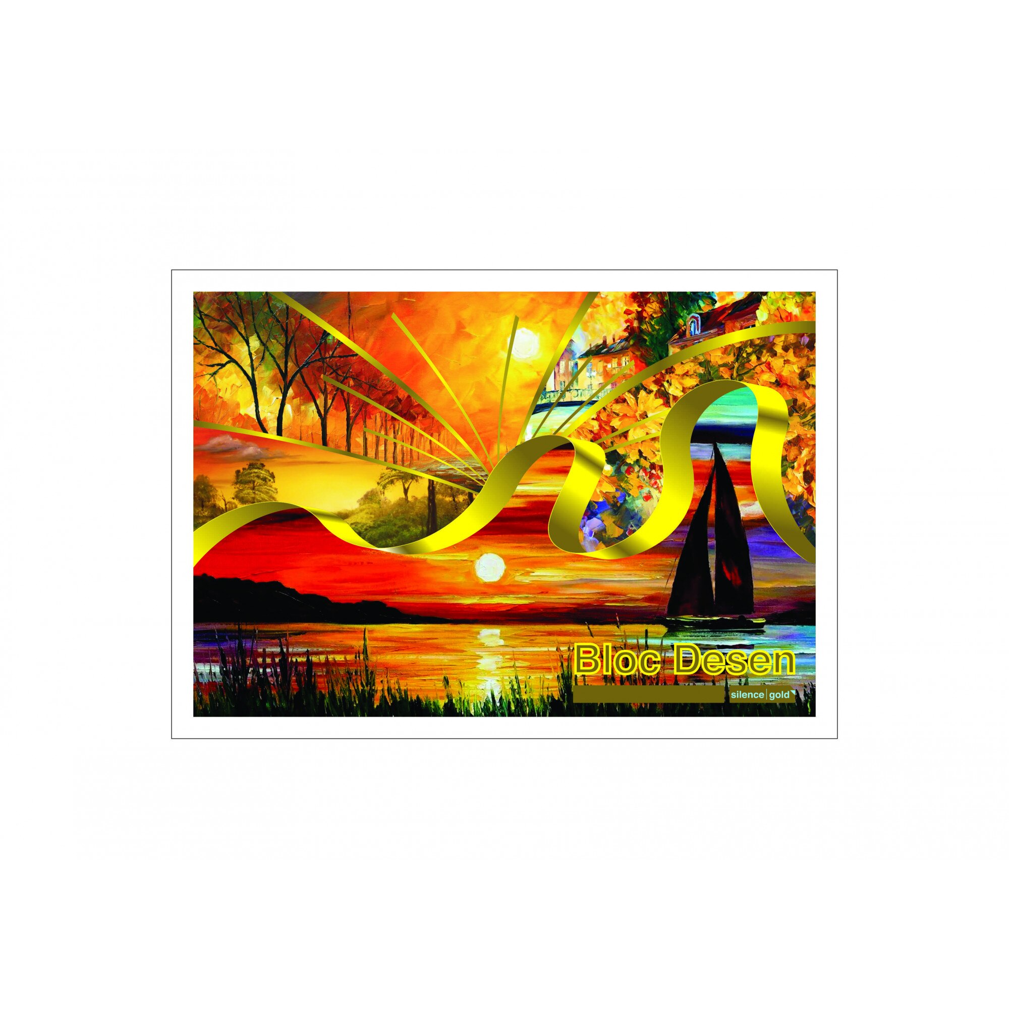 Bloc Desen A4 Silence Gold