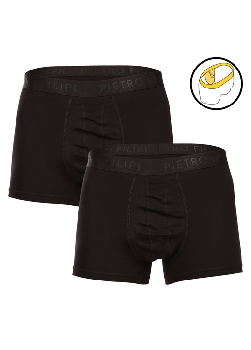 Set 2 perechi boxeri barbati Pietro Filipi, bumbac, negru