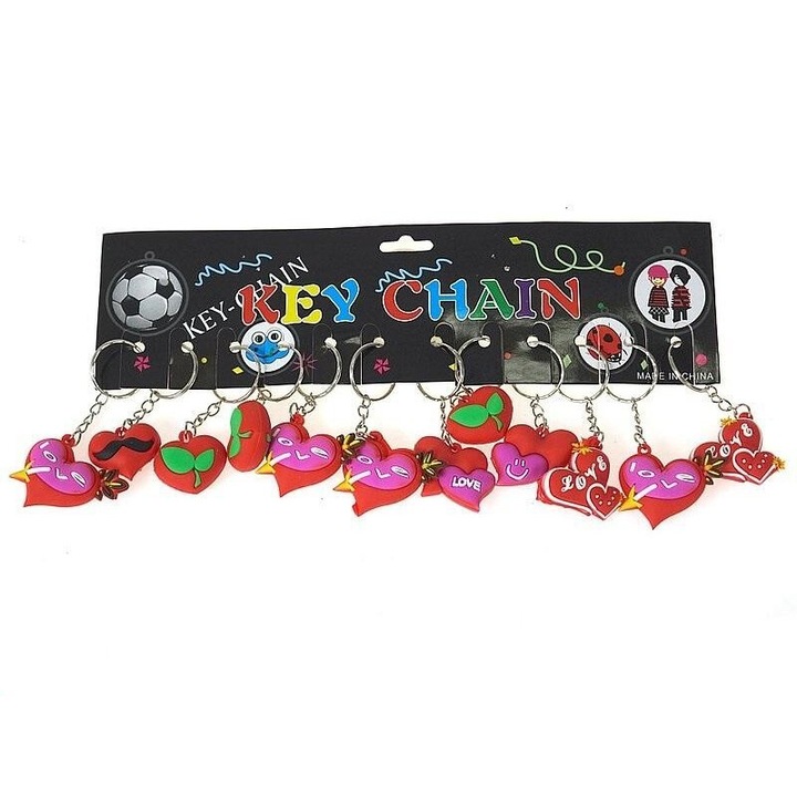 Brelocuri serce MIX, ADAR, set 12 bucati, folia