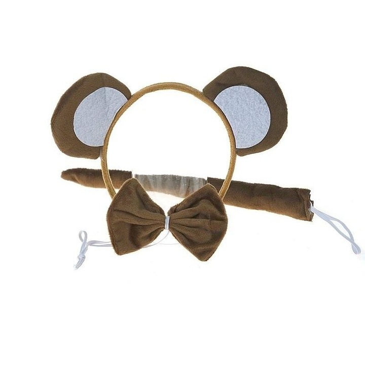 Set bentita si coada de maimuta ADAR, pentru copii, maro