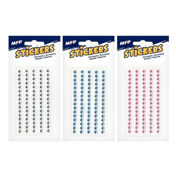 Set stickere decorative MFP, 5mm, mix culori, 160x80mm