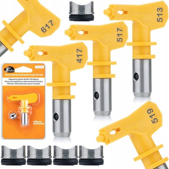 5 db fúvóka készlet, Rosfix, Rozsdamentes acél, Sárga/Ezüst