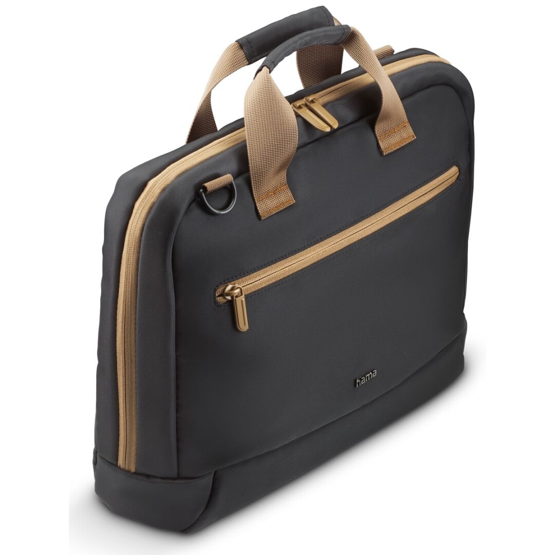 Geanta laptop Hama, Ultra Lightweight Notebook Case, compatibil cu laptop 13.3"-14.1", poliester, negru/bej
