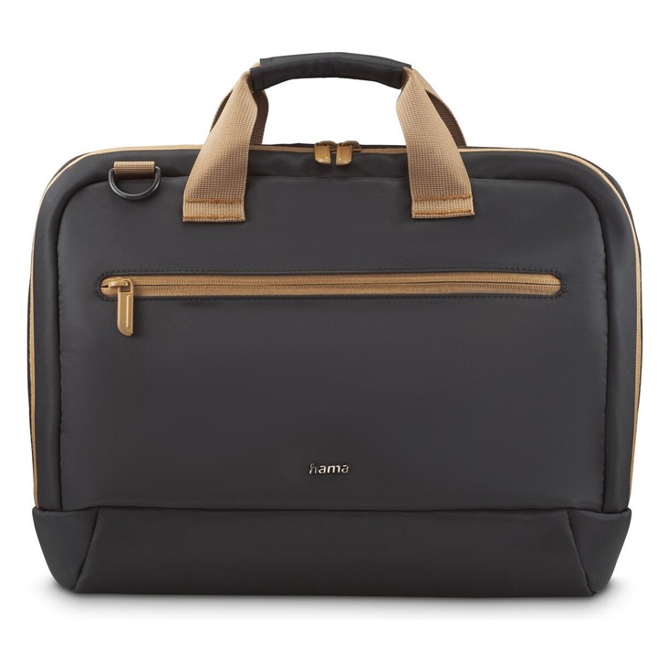 Geanta laptop Hama, Ultra Lightweight Notebook Case, compatibil cu laptop 13.3"-14.1", poliester, negru/bej