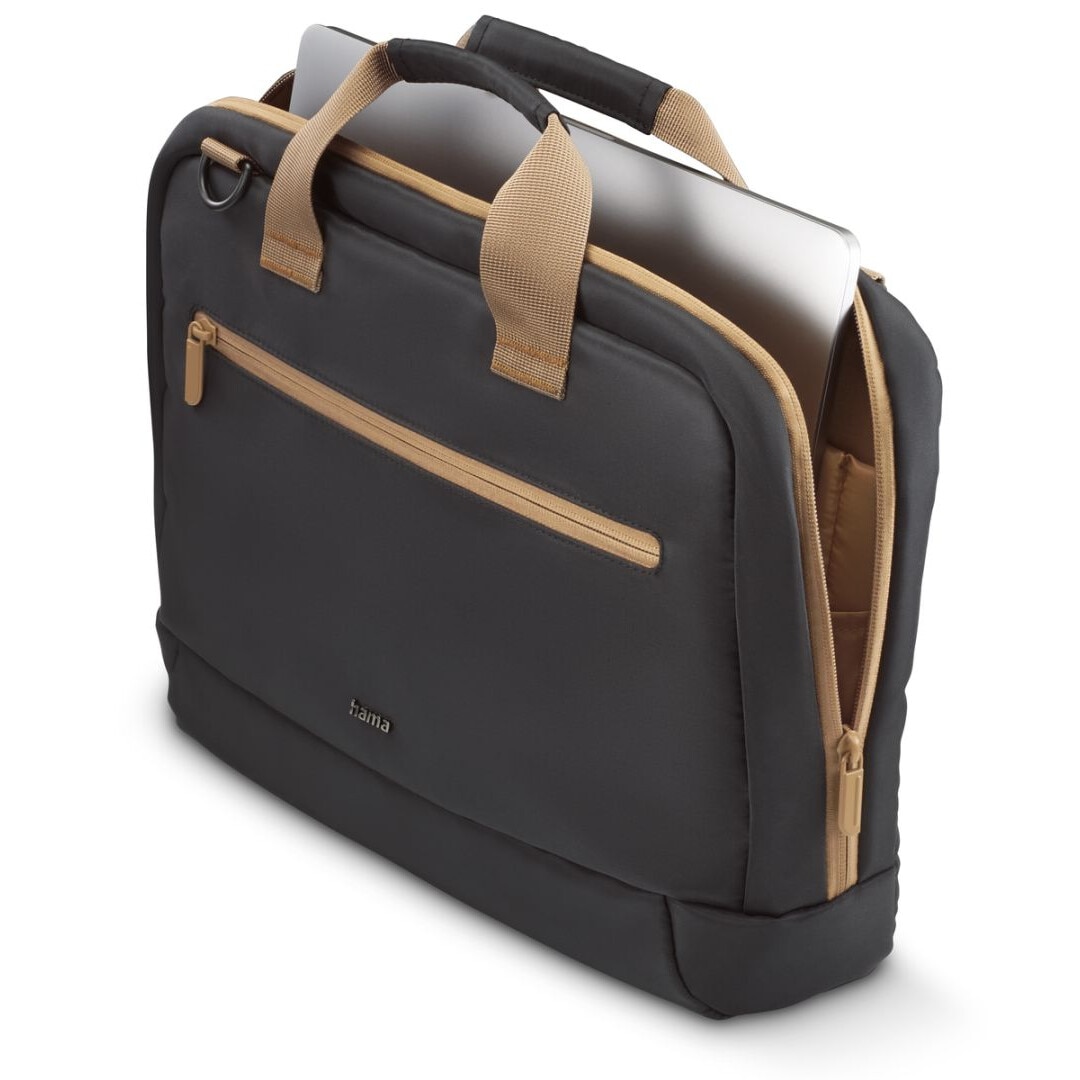 Geanta laptop Hama, Ultra Lightweight Notebook Case, compatibil cu laptop 13.3"-14.1", poliester, negru/bej
