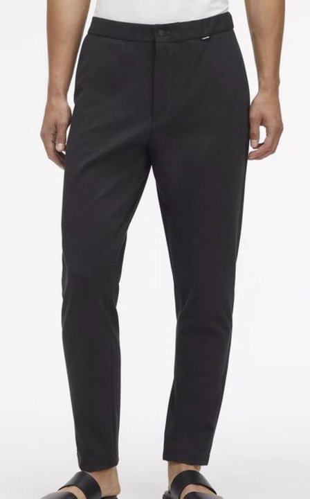 Pantaloni dama Calvin Klein, gri, material elastic, croiala tapered