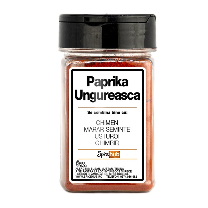 Paprika Ungurească dulce, Spicehub, 75 g, culoare roșie intensă, calitate superioară