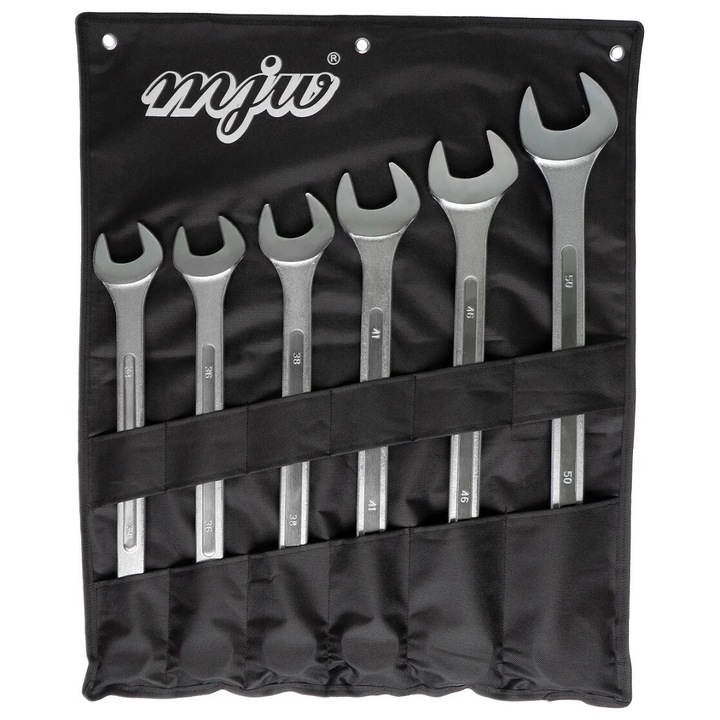 Set chei plasko-oczkowe 34-50mm, MJW, 6 elemente, din otel CrV, finisaj satinat