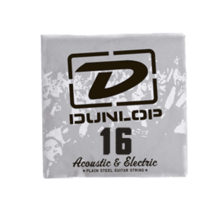 Coarda de otel, Dunlop, 016, Potrivit pentru chitara electrica si acustica, Nichel