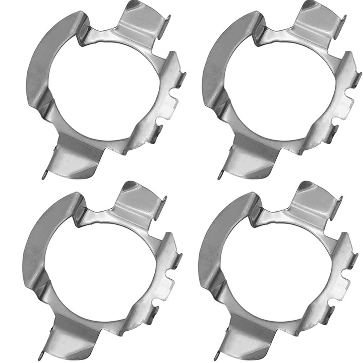 Адаптер за монтаж на H7 LED крушка, Minetgnon®, За Nissan Qashqai, Mercedes Benz E -Class, VOLKSWAGEN New Sagitar/New Magotan/New Bora, BMW Series 5/X5, Brilliance Wagon, Inox, 4.7x3.4 cm, 4 бр. Сребро