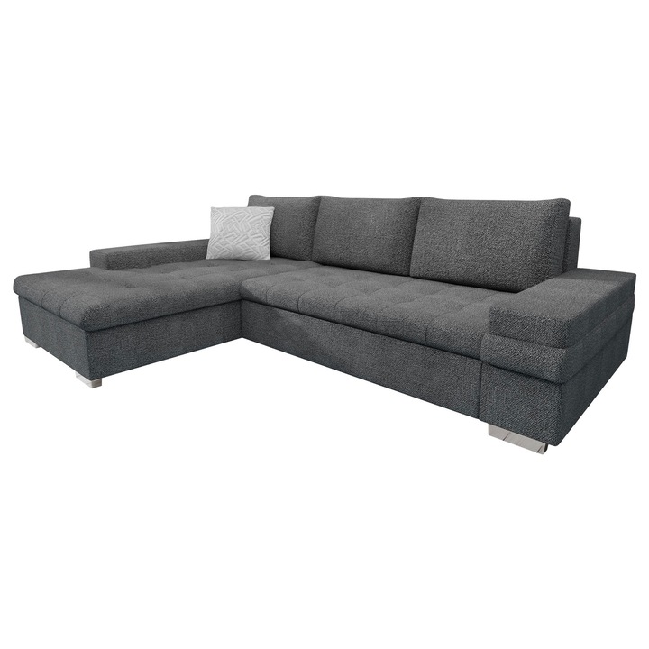 Coltar rabatabil Kanton Mini Premium, MIRJAN24, gri deschis + gri inchis, 274x182x83 cm