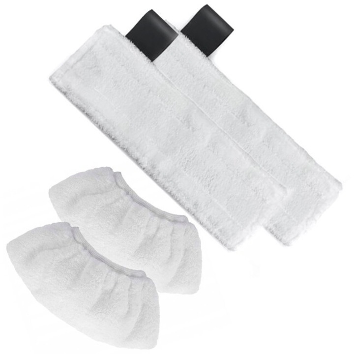 Комплект от 4 кърпи/подложки, 2 за ръчен накрайник EasyFix и 2 за накрайник за под на прахосмукачка Karcher SC1 SC2 SC3 SC4 SC5