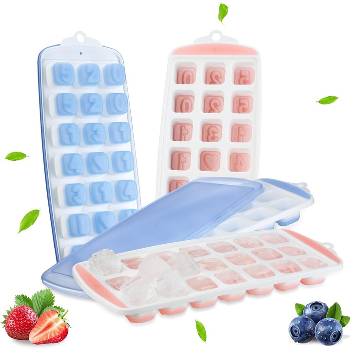 Set 4 forme gheata, BEWOS, Silicon, Multicolor