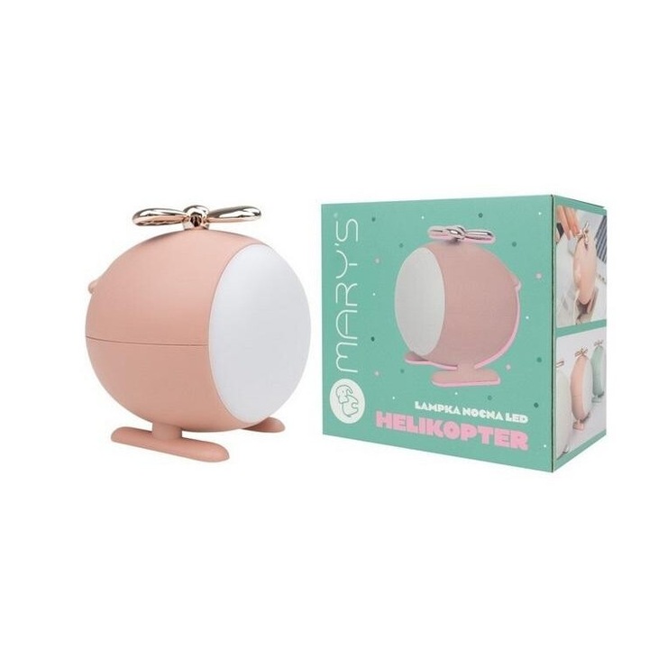 Lampa de veghe LED helicopter roz, Mary's, reglabila, 10-150 ore autonomie