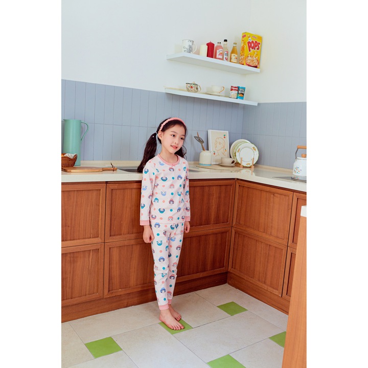 Pijama Copii Global Fete, Roz pastel