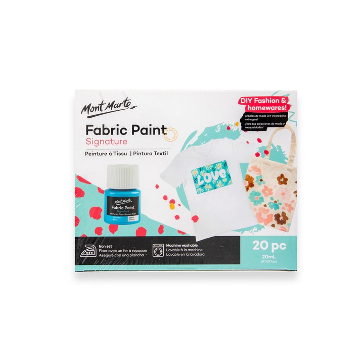 Vopsea textile Mont Marte Set 20buc x 20ml