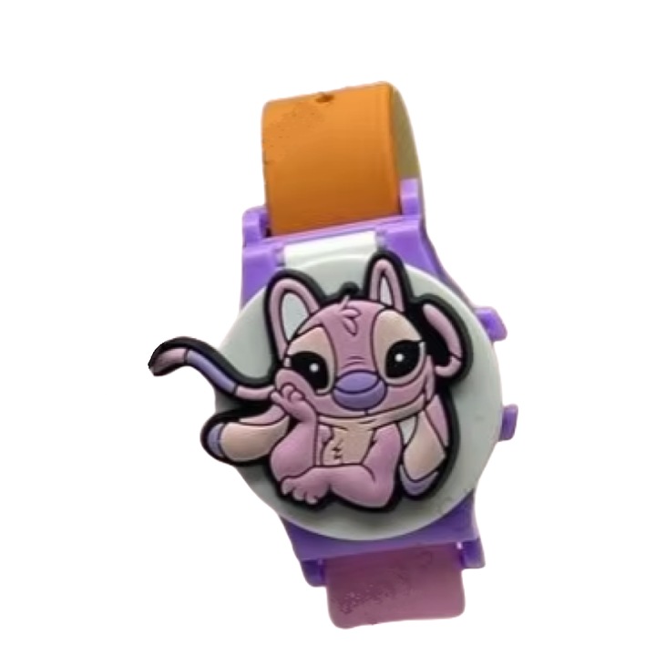 Gyermek digitális karóra, 3D modell, szilikon műanyag, 22x3, 8 cm Pink Purple MOAWAVE