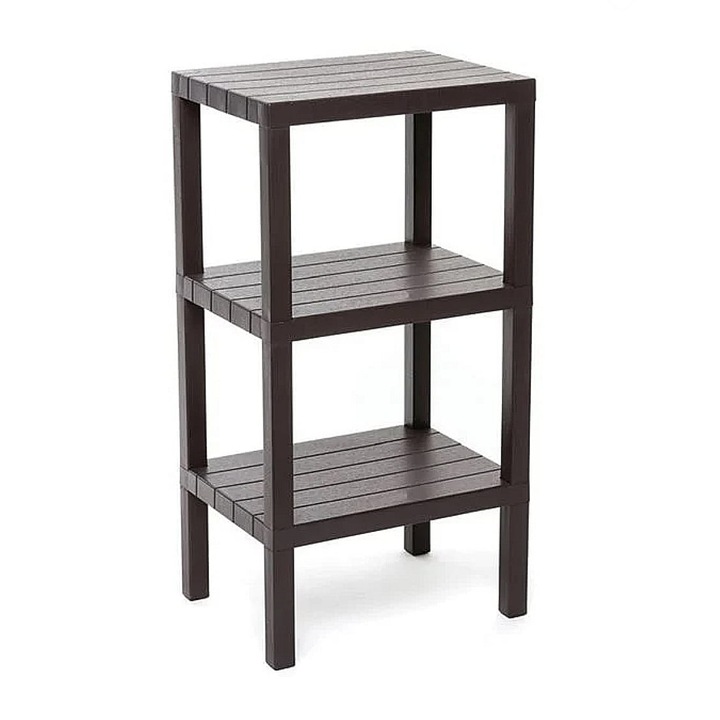 Etajera neagra din plastic cu 3 rafturi 38x29x73.5cm