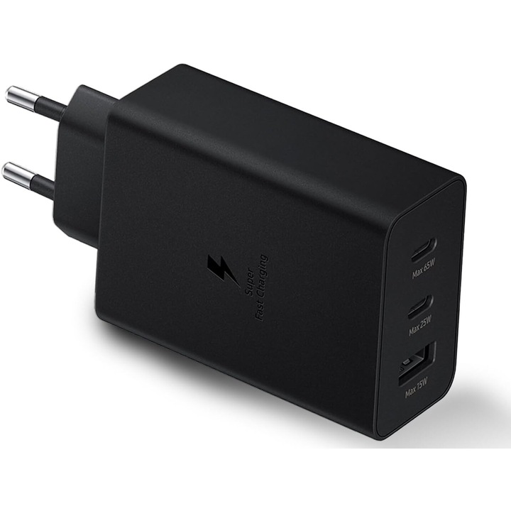 USB C töltő, jalleria, 65 W, kompatibilis Samsung Galaxy Book 3 360 / Book 3 Pro 360, Book 3 Ultra/Edge, Book 4 Pro 360, 3 port, fehér
