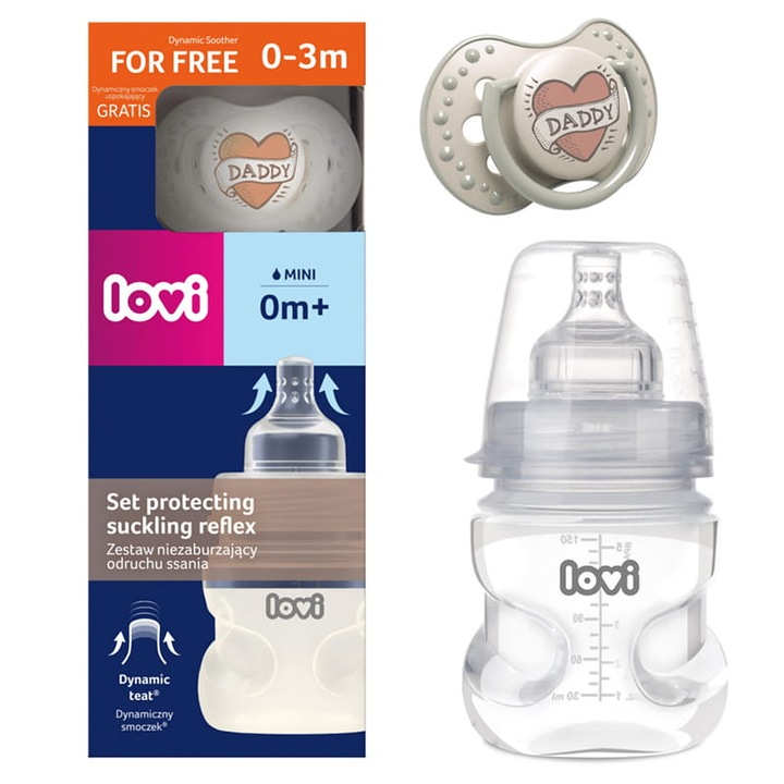 Set Bibero Si Tetina, Lovi, Medical+, Tetina Dinamica, Fara Bisfenol A, Sistem De Aerisire Super, 150 ml