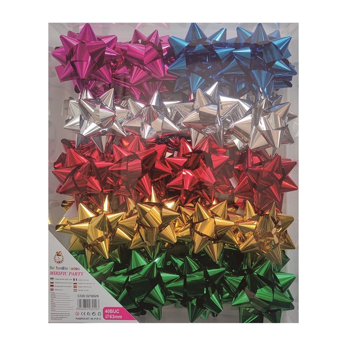 Set 40 buc. fundite cadou, multicolor, 63 mm, PPQT8029