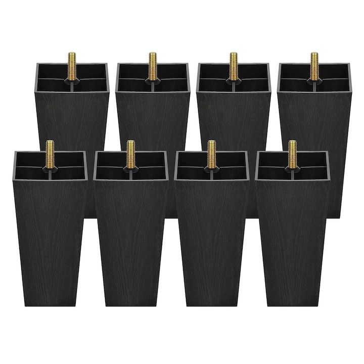 Set 8 picioare de mobilier, Picioare Canapea Mobila, SINBINTA, 50x150x70mm, Protectie podea, Greutatea suportata 100kg/pc, Usor de instalat, Rezistent la uzura, Pentru pat, Dulap, Masa, Plastic, Negru