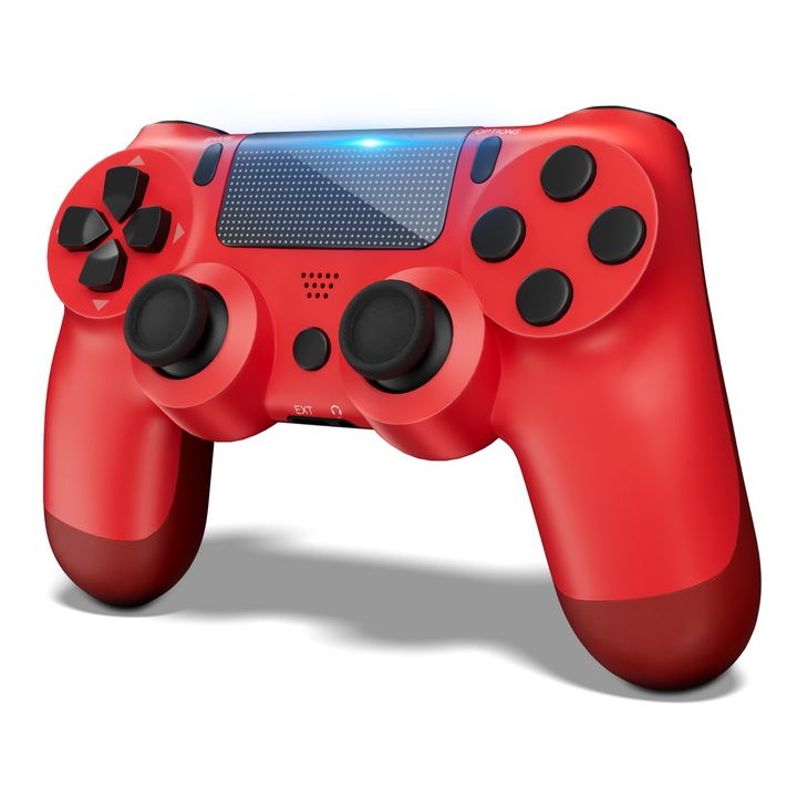 PS4 безжичен контролер за игри, Redkid®, Bluetooth, Dual Shock, безжичен геймпад за компютър, PlayStation 4, Nintendo Switch, червен