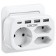 Stecher Priza de perete cu USB LENCENT®, MAX 4000W,750 ℃ rezistent la foc, Protectie Supratensiune si Siguranta Copii, Marcaj CE,1 Schuko +2 Tip C Euro Prize,3 USB A&1 USB C, Compact Extensie stecher priza cu USB, Casa si Birou