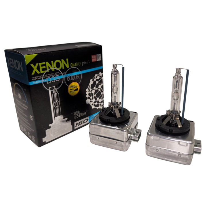 D3S Xenon Izzókészlet, AutoREY® Premium, 2 Darab, Bi-Xenon 35W Teljesítmény, 6000K Hidegfehér Fény, +60% Nagyobb Fényerő, Rövid És Hosszú Fényhez, UV-Álló Kvarcüveg, Megnövelt Láthatóság, Plug & Play Telepítés, Tartós És Stabil Működés
