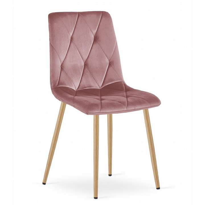 Стол за кухня/всекидневна, Artool, Везни, кадифе, метал, розов, 45x54x86.5 см